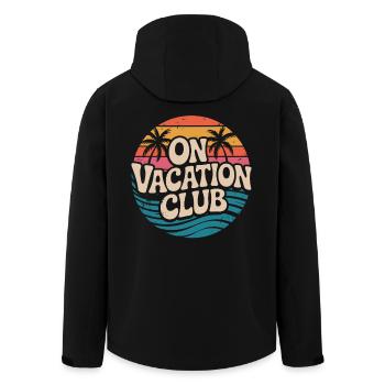 Vacation Club Summer Festival Vacation Beach Vacation - Men’s Recycled Softshell Jacket by Stanley/Stella - black - Back - AI Model Male 185 light (185cm)