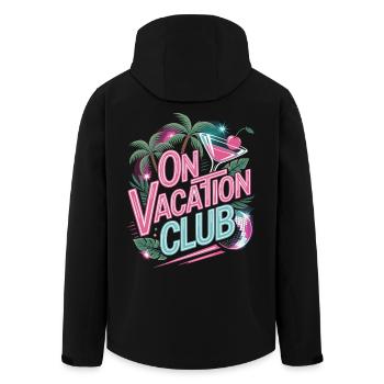 Vacation Club Summer Festival Vacation Beach Vacation - Men’s Recycled Softshell Jacket by Stanley/Stella - black - Back - AI Model Male 185 light (185cm)