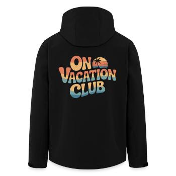Vacation Club Summer Festival Vacation Beach Vacation - Men’s Recycled Softshell Jacket by Stanley/Stella - black - Back - AI Model Male 185 light (185cm)