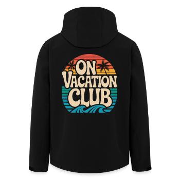 Vacation Club Summer Festival Vacation Beach Vacation - Men’s Recycled Softshell Jacket by Stanley/Stella - black - Back - AI Model Male 185 light (185cm)