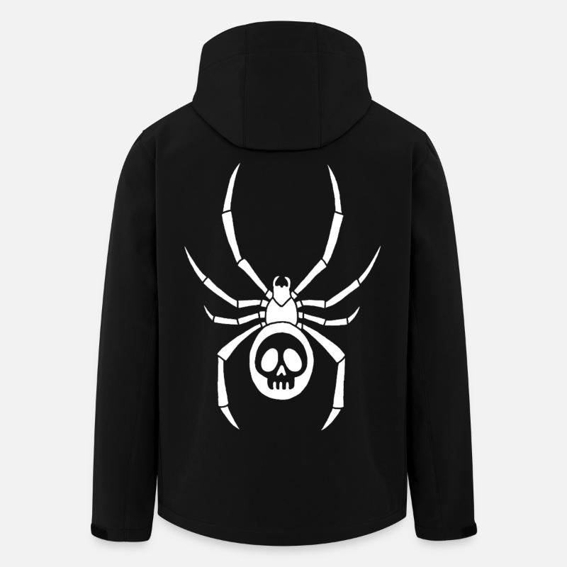 Weiße Spinne und Totenkopf - Recycelte Männer Softshell-Jacke von Stanley/Stella - Schwarz