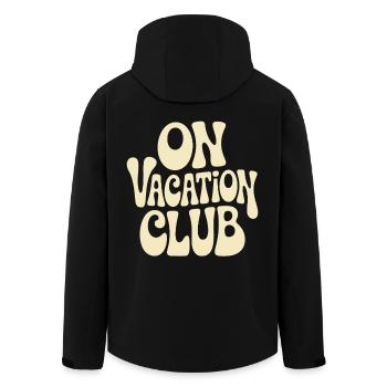 Vacation Club Summer Festival Vacation Beach Vacation - Men’s Recycled Softshell Jacket by Stanley/Stella - black - Back - AI Model Male 185 light (185cm)