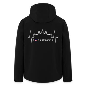 Cambodia Skyline Heartbeat Siem Raep Angkor Wat - Men’s Recycled Softshell Jacket by Stanley/Stella - black - Back - AI Model Male 185 light (185cm)