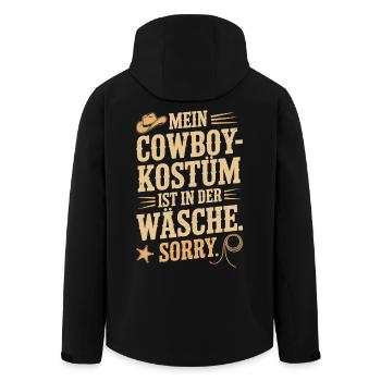 Le costume de cow-boy est dans la blanchisserie Carnaval Carnaval - Veste softshell homme en polyester recyclé Stanley/Stella - noir - Dos - AI Model Male 185 light (185cm)