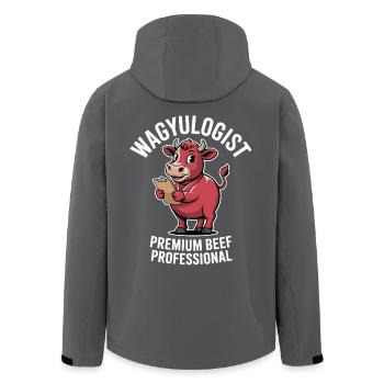 Wagyulogist Wagyu Rind Grillmeister Japan Steak - Recycelte Männer Softshell-Jacke von Stanley/Stella - Schwarz - Hinten - AI Model Male 185 light (185cm)