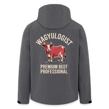 Wagyulogist Wagyu Beef Grill Master Japan Steak - Men’s Recycled Softshell Jacket by Stanley/Stella - black - Back - AI Model Male 185 light (185cm)