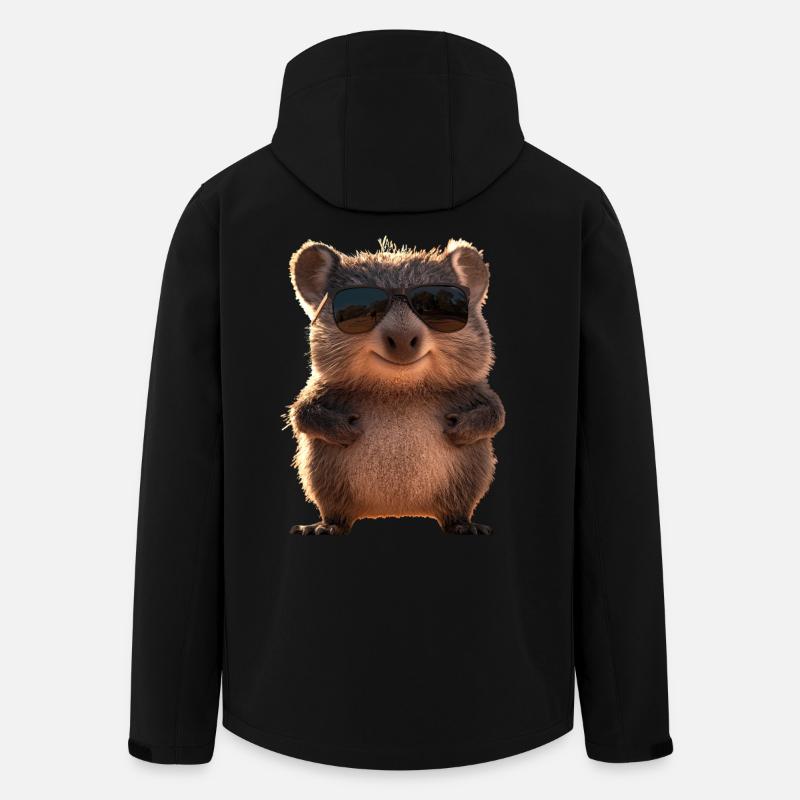 Wombat Australie Marsupial Mignon Wombat - Veste softshell homme en polyester recyclé Stanley/Stella - noir