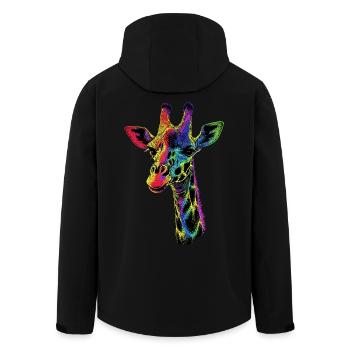 Giraffe Afrika Liebe Safari Wildnis Süße Giraffen - Recycelte Männer Softshell-Jacke von Stanley/Stella - Schwarz - Hinten - AI Model Male 185 light (185cm)