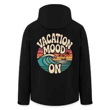 Vacation Mood On Summer Festival Travel Club Vacation - Men’s Recycled Softshell Jacket by Stanley/Stella - black - Back - AI Model Male 185 light (185cm)