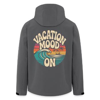 Vacation Mood On Summer Festival Travel Club Vacation - Men’s Recycled Softshell Jacket by Stanley/Stella - anthracite - Back - AI Model Male 185 light (185cm)