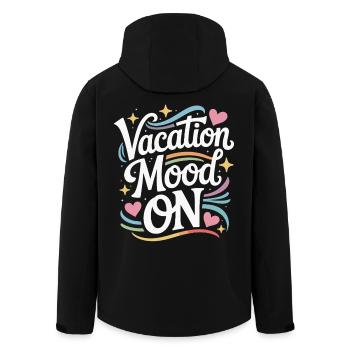 Vacation Mood On Summer Festival Travel Club Vacation - Men’s Recycled Softshell Jacket by Stanley/Stella - black - Back - AI Model Male 185 light (185cm)