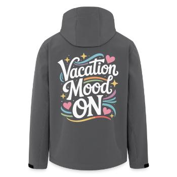 Vacation Mood On Summer Festival Travel Club Vacation - Men’s Recycled Softshell Jacket by Stanley/Stella - anthracite - Back - AI Model Male 185 light (185cm)