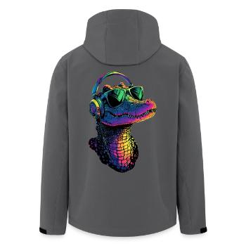 Krokodil Alligator Reptilien Kroko Liebe Krokodile - Recycelte Männer Softshell-Jacke von Stanley/Stella - Schwarz - Hinten - AI Model Male 185 light (185cm)