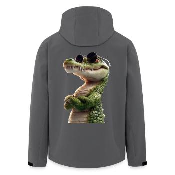 Krokodil Alligator Reptilien Kroko Liebe Krokodile - Recycelte Männer Softshell-Jacke von Stanley/Stella - Schwarz - Hinten - AI Model Male 185 light (185cm)