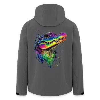 Krokodil Alligator Reptilien Kroko Liebe Krokodile - Recycelte Männer Softshell-Jacke von Stanley/Stella - Schwarz - Hinten - AI Model Male 185 light (185cm)