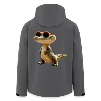 Krokodil Alligator Reptilien Kroko Liebe Krokodile - Recycelte Männer Softshell-Jacke von Stanley/Stella - Schwarz - Hinten - AI Model Male 185 light (185cm)