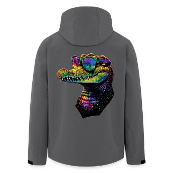 Krokodil Alligator Reptilien Kroko Liebe Krokodile - Recycelte Männer Softshell-Jacke von Stanley/Stella - Schwarz - Hinten - AI Model Male 185 light (185cm)