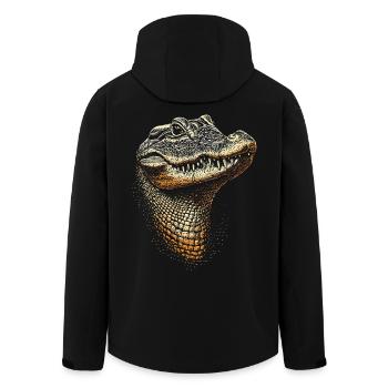 Krokodil Alligator Reptilien Kroko Liebe Krokodile - Recycelte Männer Softshell-Jacke von Stanley/Stella - Schwarz - Hinten - AI Model Male 185 light (185cm)