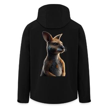 Wallaby Australie Outback Kangourou doux sauvage - Veste softshell homme en polyester recyclé Stanley/Stella - noir - Dos - AI Model Male 185 light (185cm)