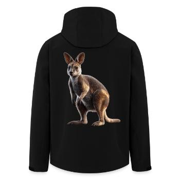 Wallaby Australie Outback Kangourou doux sauvage - Veste softshell homme en polyester recyclé Stanley/Stella - noir - Dos - AI Model Male 185 light (185cm)