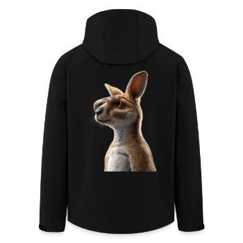 Wallaby Australie Outback Kangourou doux sauvage - Veste softshell homme en polyester recyclé Stanley/Stella - noir - Dos - AI Model Male 185 light (185cm)