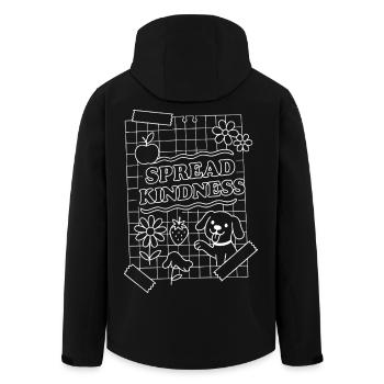 Spread Kindness (weiß) - Recycelte Männer Softshell-Jacke von Stanley/Stella - Schwarz - Hinten - AI Model Male 185 light (185cm)