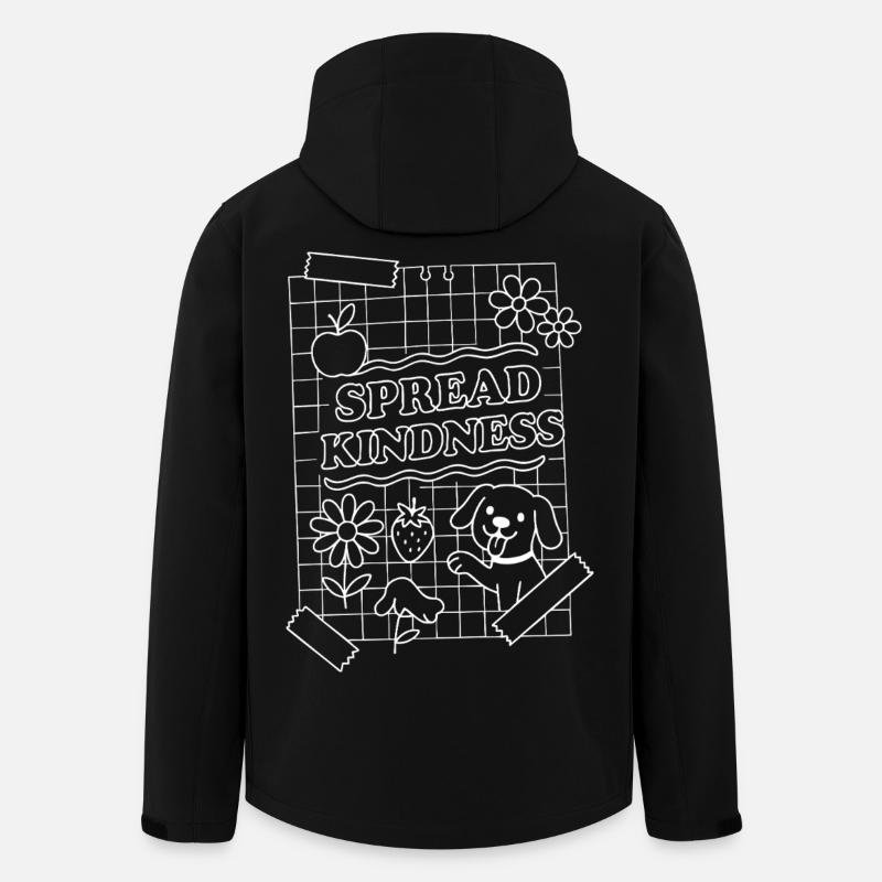 Répandre la gentillesse (blanc) - Veste softshell homme en polyester recyclé Stanley/Stella - noir