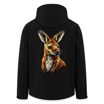 Wallaby Australie Outback Kangourou doux sauvage - Veste softshell homme en polyester recyclé Stanley/Stella - noir - Dos - AI Model Male 185 light (185cm)