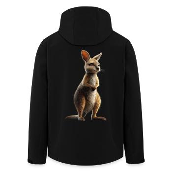 Wallaby Australie Outback Kangourou doux sauvage - Veste softshell homme en polyester recyclé Stanley/Stella - noir - Dos - AI Model Male 185 light (185cm)