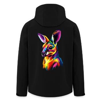 Wallaby Australie Outback Kangourou doux sauvage - Veste softshell homme en polyester recyclé Stanley/Stella - noir - Dos - AI Model Male 185 light (185cm)
