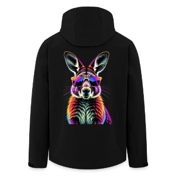 Wallaby Australie Outback Kangourou doux sauvage - Veste softshell homme en polyester recyclé Stanley/Stella - noir - Dos - AI Model Male 185 light (185cm)