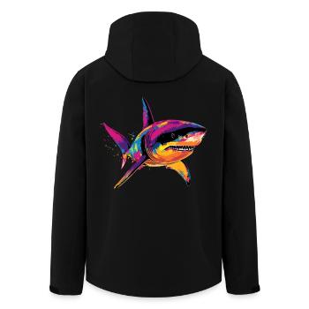 requin requin tigre requin plongeur requins mignons grand requin blanc - Veste softshell homme en polyester recyclé Stanley/Stella - noir - Dos - AI Model Male 185 light (185cm)