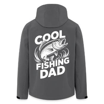Cool Fishing Dad motivational design - Men’s Recycled Softshell Jacket by Stanley/Stella - black - Back - AI Model Male 185 light (185cm)