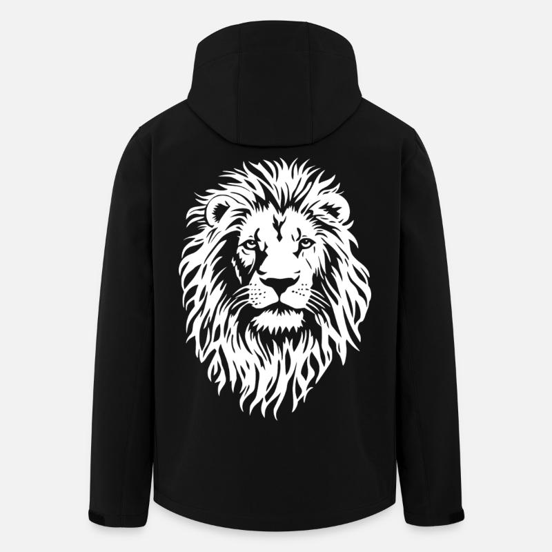 Majestätischer Löwenkopf in Schwarz-Weiß - Recycelte Männer Softshell-Jacke von Stanley/Stella - Schwarz