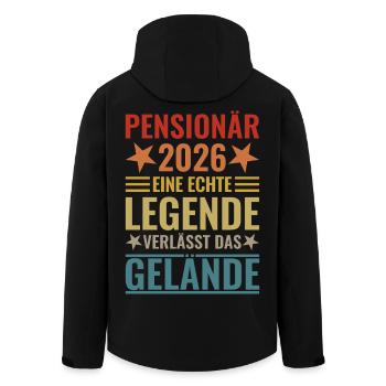 Pensionär 2026 Echte Legende verlässt das Gelände - Recycelte Männer Softshell-Jacke von Stanley/Stella - Schwarz - Hinten - AI Model Male 185 light (185cm)