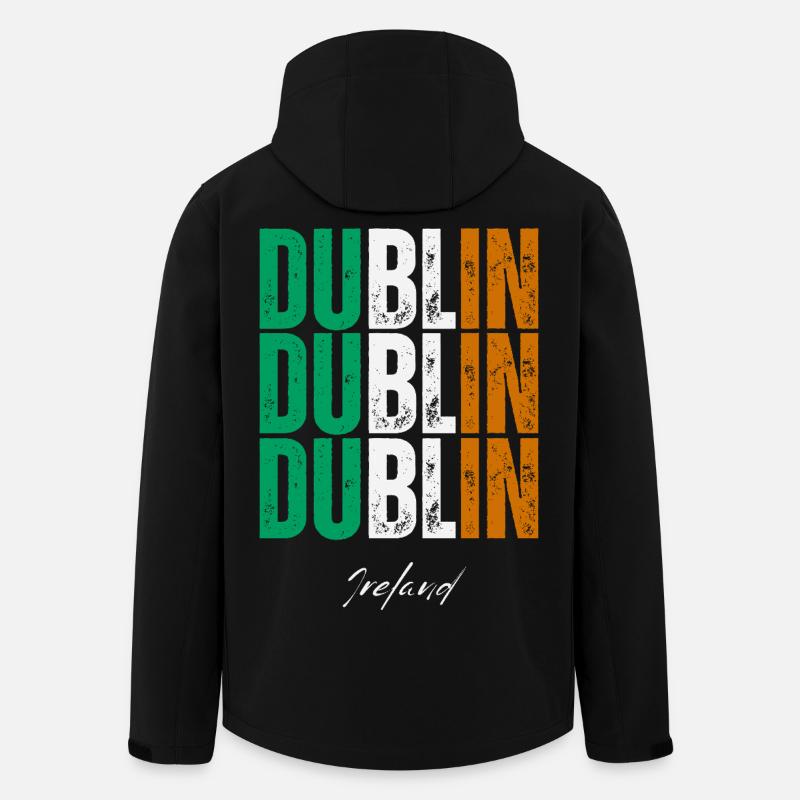Dublin Irlande, souvenir de Dublin - Veste softshell homme en polyester recyclé Stanley/Stella - noir