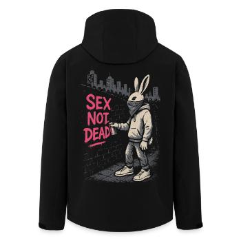 Spray Graffiti Sex Not Dead Bunny Urban Street Art - Men’s Recycled Softshell Jacket by Stanley/Stella - black - Back - AI Model Male 185 light (185cm)