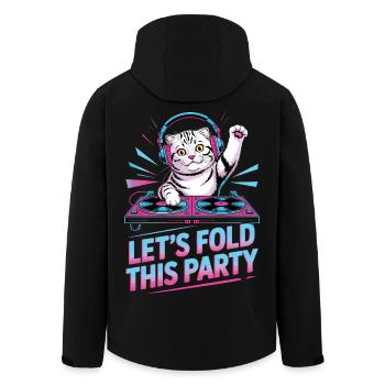 DJ Humor Tier Schottisch Fold Chat - Recycelte Männer Softshell-Jacke von Stanley/Stella - Schwarz - Hinten - AI Model Male 185 light (185cm)