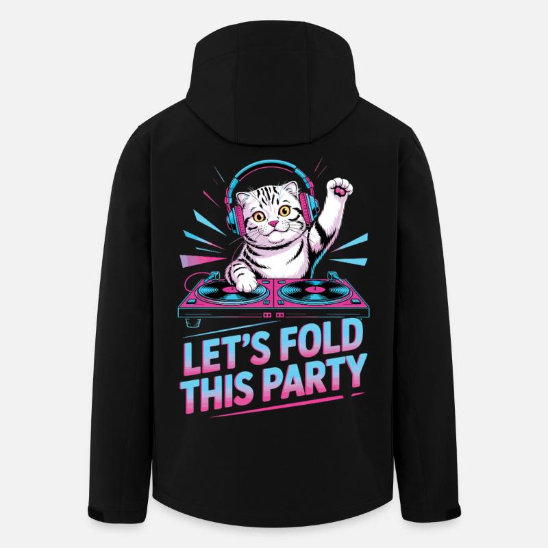 DJ Humor Tier Schottisch Fold Chat - Recycelte Männer Softshell-Jacke von Stanley/Stella - Schwarz