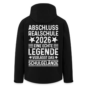 Abschluss 2026 Realschule - Legende Schulgelände - Recycelte Männer Softshell-Jacke von Stanley/Stella - Schwarz - Hinten - AI Model Male 185 light (185cm)