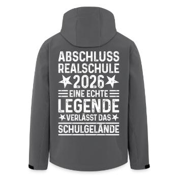 Graduation 2026 Realschule - Legend School Grounds - Men’s Recycled Softshell Jacket by Stanley/Stella - anthracite - Back - AI Model Male 185 light (185cm)