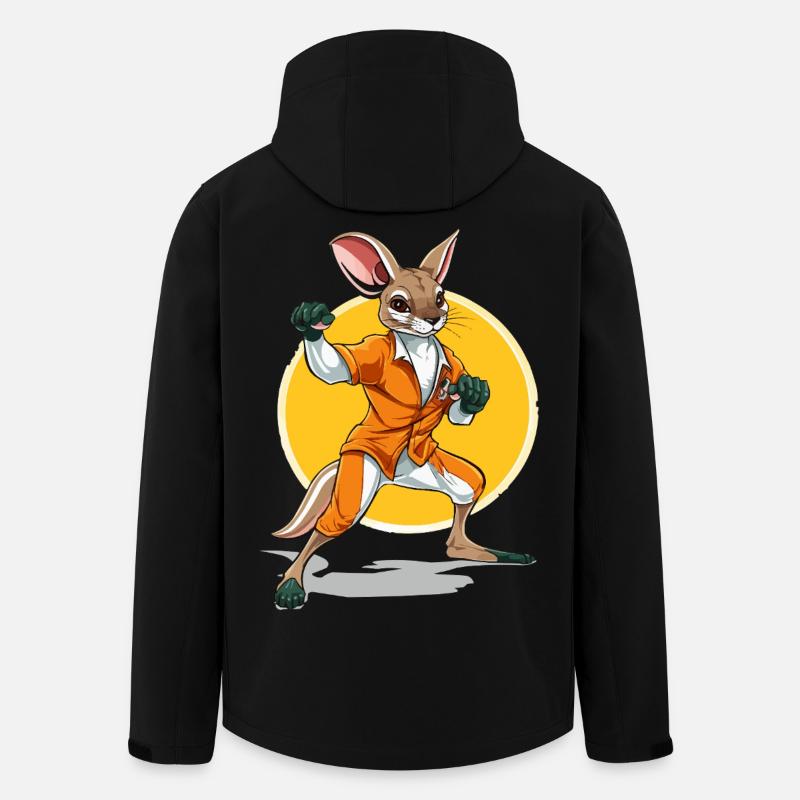 Bunny in a suit karate action - Men’s Recycled Softshell Jacket by Stanley/Stella - black