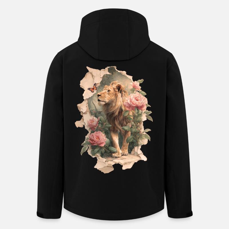 Lion with butterfly - Men’s Recycled Softshell Jacket by Stanley/Stella - black