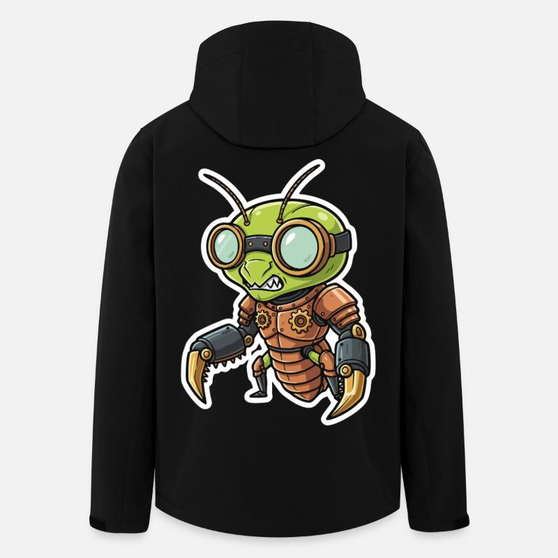 Praying Mantis Steampunk Copper Armor - Men’s Recycled Softshell Jacket by Stanley/Stella - black