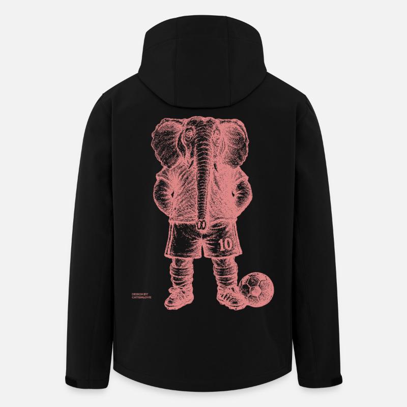 Elefant mit Fussball für helle Shirts - Recycelte Männer Softshell-Jacke von Stanley/Stella - Schwarz