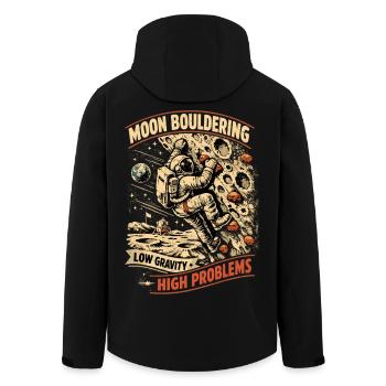 Moon Bouldering: Vintage Astronauten Design - Recycelte Männer Softshell-Jacke von Stanley/Stella - Schwarz - Hinten - AI Model Male 185 light (185cm)