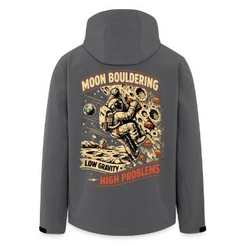 Bloc lunaire : conception d’astronaute vintage - Veste softshell homme en polyester recyclé Stanley/Stella - charbon - Dos - AI Model Male 185 light (185cm)