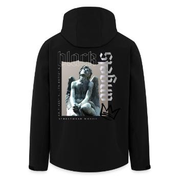 Engelstatue Streetwear MMXXII - Recycelte Männer Softshell-Jacke von Stanley/Stella - Schwarz - Hinten - AI Model Male 185 light (185cm)