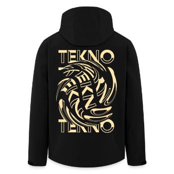 Tekno Spirale – Rave-Party-Outfit Männer Frauen - Recycelte Männer Softshell-Jacke von Stanley/Stella - Schwarz - Hinten - AI Model Male 185 light (185cm)