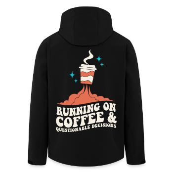 Coffee for questionable decisions - Men’s Recycled Softshell Jacket by Stanley/Stella - black - Back - AI Model Male 185 light (185cm)